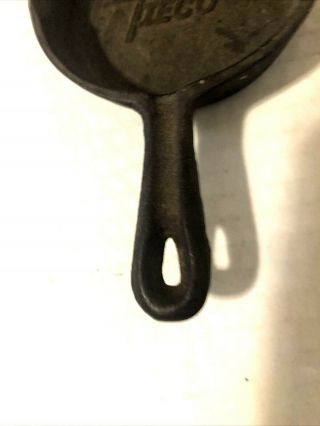 ULTRA RARE Vintage TIECO MINI Cast Iron skillet 3.  75 in.  ONLY ONE ON EBAY 3