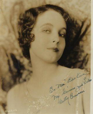 American Silent Film Actress Betty Bronson,  Autographed Vintage Studio Photo.