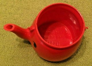 Vintage Tanda Toys Plastic Red Tea Pot Toy England Rare Collectible 3