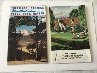 2 50s Colorado Springs,  Manitou Springs & Pikes Peak Booklets Over 40 Pages