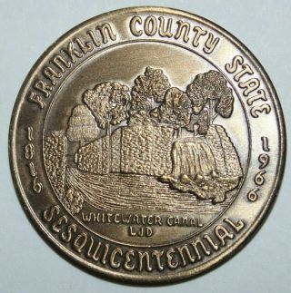 1966 Franklin County Indiana Sesquicentennial Bronze Medal 39mm Great Seal