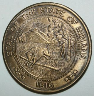 1966 FRANKLIN COUNTY INDIANA SESQUICENTENNIAL Bronze Medal 39mm Great Seal 2