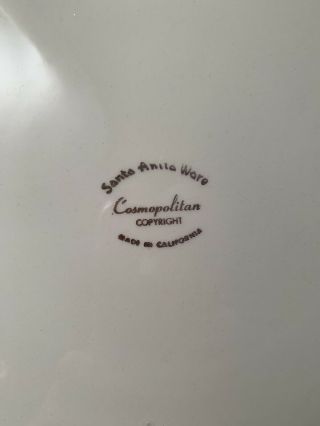 Vintage Rare Santa Anita Ware Cosmopolitan Made In California Signed Cobelle 12” 3