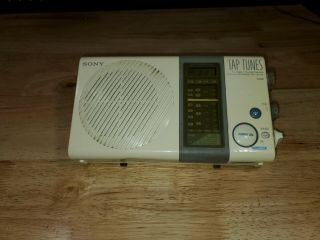 Vintage Sony Tap Tunes Icf - S77w Tv Fm Am Radio Waterproof