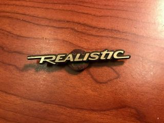 1 Vintage Realistic Metal Front Logo Badge Sign 1/4 " X 2 3/4 " From Speaker Grill