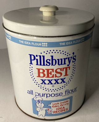 Vintage Pillsburys Best Xxxx All Purpose Flour Metal Graphic Tin Button Lid