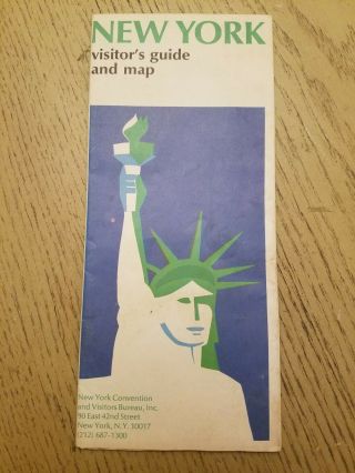 Vintage 1972 Official York City Street Map Visitors Guide Lindsay Empire Ny