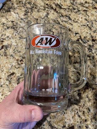 Vintage A&w All American Food Root Beer Glass Mug Heavy 6 " Tall Pre - Owned Euc