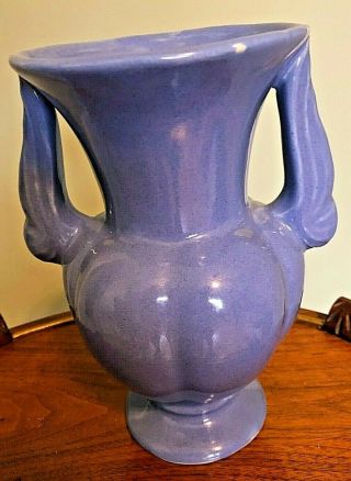 Vintage Niloak Pottery Castware Wing Handled Vase,  Blue