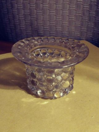 Vintage Clear Hobnail " Thousand Eyes " Glass (top Hat) Tooth Pick Holder