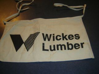 Vintage Advertising Old Stock Wicks Lumber Cloth Carpenter Nail Pouch Apron