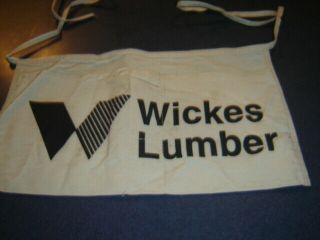 VINTAGE ADVERTISING Old Stock WICKS Lumber CLOTH CARPENTER NAIL POUCH APRON 2