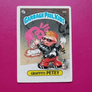 Vintage 1985 Topps Garbage Pail Kids Series 1 Os1 Graffiti Petey 30b Matte Back