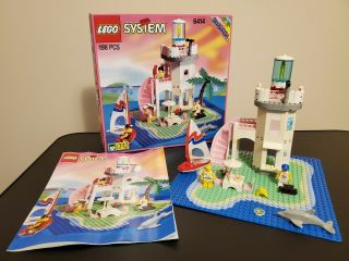 Lego 6414 Paradisa Dolphin Point Lighthouse Instructions/box Vintage Incomplete
