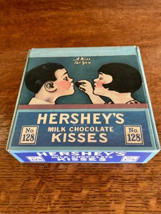 Vintage Hersheys Chocolate Kisses Box No.  128 Advertising Empty Box