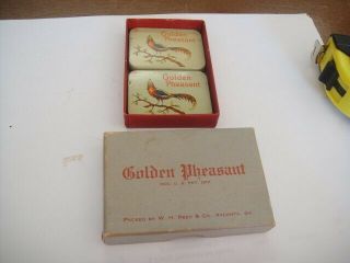 Vintage Golden Pheasant Condom Prophylactic Tin Boxed Pair 2 Set W/ Rubbers