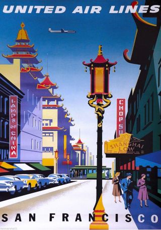 San Francisco California Town Vintage United States Travel Advertisement Poster