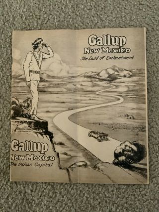 Ca 1930s Gallup Mexico Travel Brochure W 2page Map Intertribe Indian Council