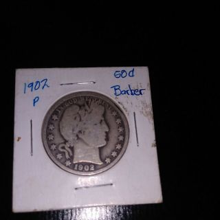 1902 Barber 1/2 Dollar Silver Old Vintage Antique 50 Cent Coin United States