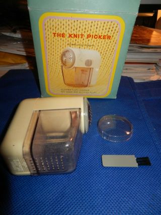 Vintage The Knit Picker Compact Design Fabric Pill Remover - Battery Operated