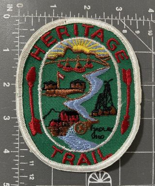 Vintage Heritage Trail Patch Boy Scouts Bsa Hiking Hike Findlay Ohio Oh Parks Ht