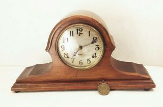 Vtg Antique Wm Gilbert 1807 2739 Mechanical Mantel Clock Wood Wind Up