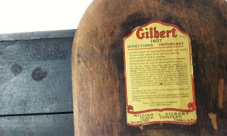 Vtg antique Wm Gilbert 1807 2739 mechanical mantel clock wood wind up 3