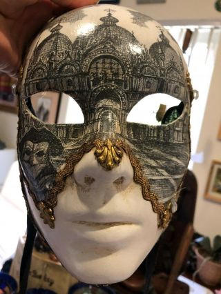 Estate Venetian Venice/venezia Carnival Mask - Signed By Artist