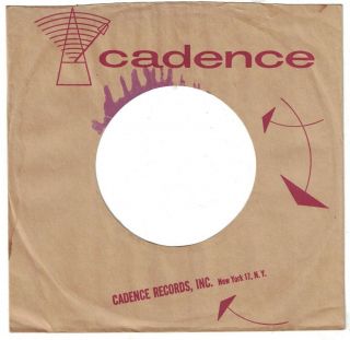 VINTAGE 1950 ' S CADENCE 45 RPM RECORD FACTORY SLEEVE ONLY 2