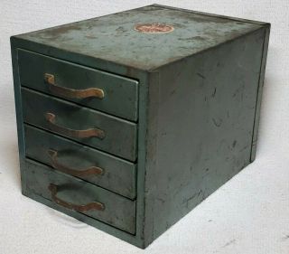 Vintage Wards Master Quality Industrial Metal 4 Drawer Small Parts Cabinet