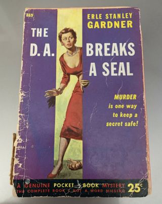 The D.  A.  Breaks A Seal By Erle Stanley Gardner 1952 Vintage Paperback Mystery