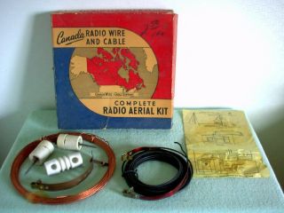 Vintage Canada Radio Wire And Cable Aerial Kit W/box & Instructions