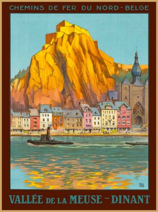 Vallee De La Meuse Dinant Belgium Vintage Travel Advertisement Art Poster Print