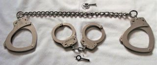 Vtg Smith & Wesson S&w M - 100 Handcuffs & M - 1900 Leg Irons,  Former Cali Sheriff