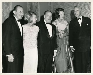 Lord Mountbatten Sam Spiegel Vintage 1965 Candid Hollywood Dinner Photo