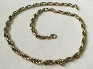 Rare Vintage Estate Gold / Sterling Silver 925 Rope Chain 18.  5 " Ah41