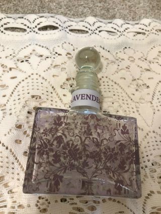 Vintage Lavender Perfume Bottle With Floral Design