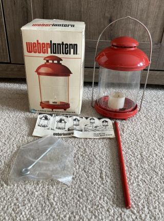 Vintage Weber Lantern Red Complete 1984 Lars Sweden