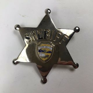 Vintage Sheriff Badge Death Valley Gold Black Fort Pin On Shield