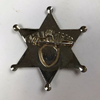 Vintage Sheriff Badge Death Valley Gold Black Fort Pin On Shield 2
