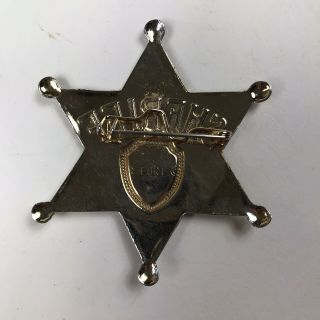 Vintage Sheriff Badge Death Valley Gold Black Fort Pin On Shield 3