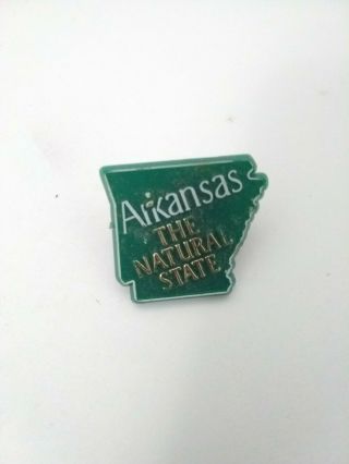 Vintage Arkansas The Natural State Lapel Hat Pin 1 " Tie Tack Plastic