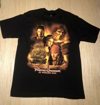Vintage Disney Pirates Of The Caribbean At Worlds End Movie Promo Shirt L