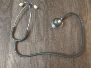 Littman Stethoscope 3m Grey Made In Usa Vintage Classic Reversible Bell