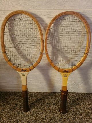Vintage Elaine Mason " Shorty " Wood Training Tennis Racquets