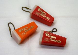 3 Vintage U.  S.  Virgin Islands St.  Croix Souvenir Peep Picture Viewer Keychain Fob