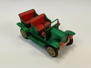Vintage 1960s Japan Tin Litho Friction Car Toy Ax - 123 Green Convertible Touring