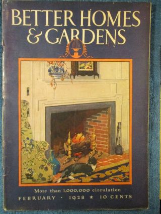Vintage Better Homes And Gardens Feb,  1928 Treidler Cover Art,  Mohawk Carpet Ad