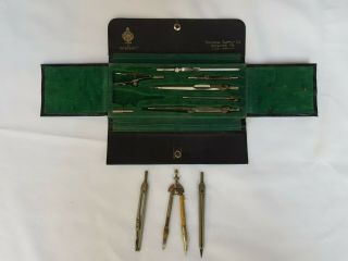 Vintage Drafting Tools Compass Set In Case Tesco Made In Germany