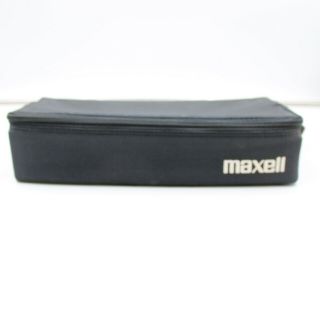 Vtg Maxell Case Logic 15 Cassette Tape Storage Case Holder Nylon Tote Black Usa